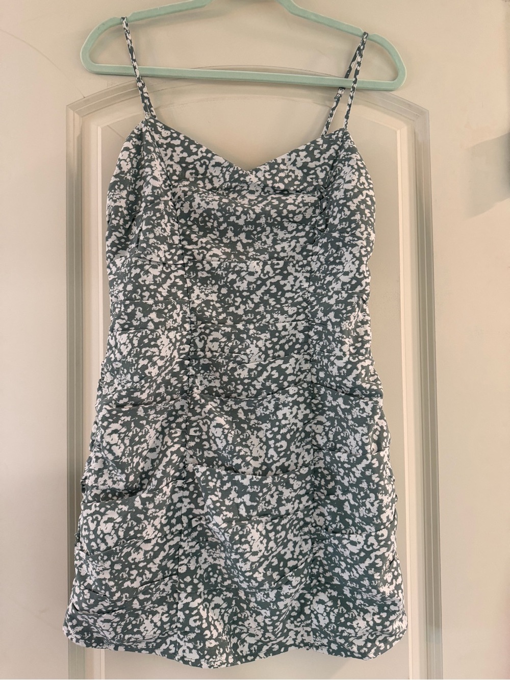 Abercrombie & Fitch Green and White Floral Slip Mini Dress